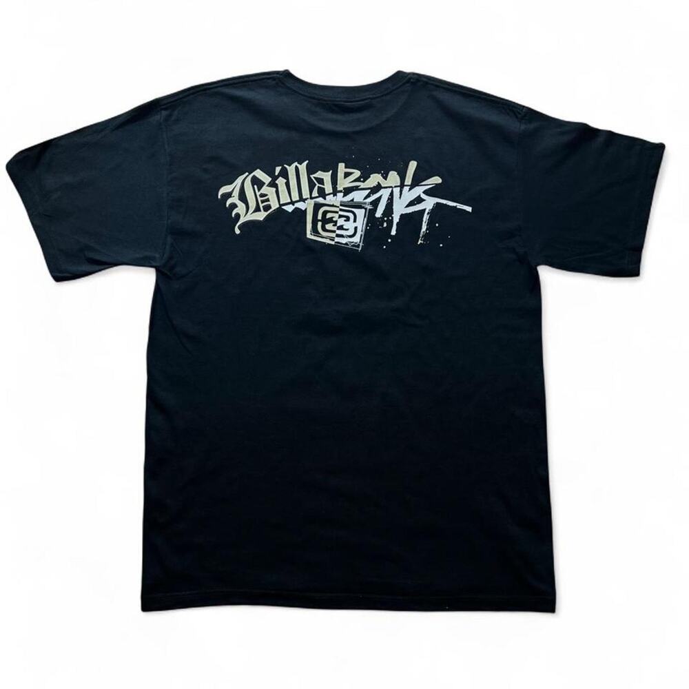 Billabong Vintage Black Graffiti Style Logo T-shirt, Large